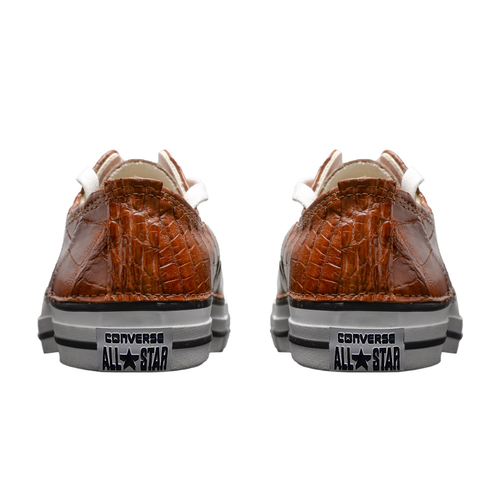 Converse® Low-Top Sneakers embellished with Authentic Alligator Skin in