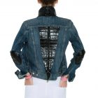 Levi’s® Trucker Jacket embellished with Authentic Alligator in Black Horn Back - Image 5