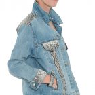 Levi’s® Trucker Jacket embellished with Florida Everglades Burmese Python in Natural . We call him “Clyde”. - Image 2