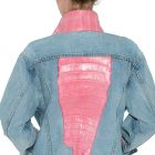 Levi’s® Trucker Jacket embellished with Authentic Alligator in Pink - Image 5