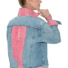 Levi’s® Trucker Jacket embellished with Authentic Alligator in Pink - Image 3