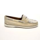 Sperry’s color Ivory embellished with Authentic Python Skin in Natural - Image 3