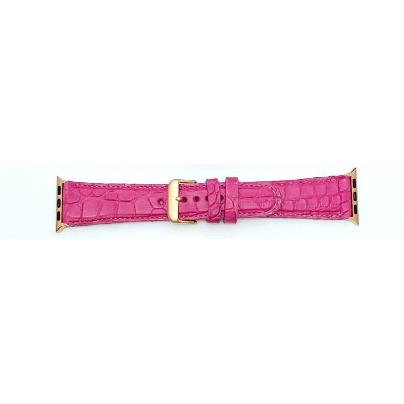 Crocodile Skin Watch Strap, Pink