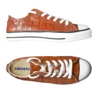 Converse® Low-Top Sneakers embellished with Authentic Alligator Skin in Cognac - Image 2