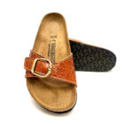 Alligator Madrid Big Buckle Birkenstock's in Cognac - Image 3