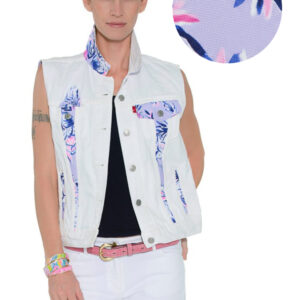 Levi’s® Trucker Vests Embellished with Lilly fabrics. The "Royal Oak Vest"