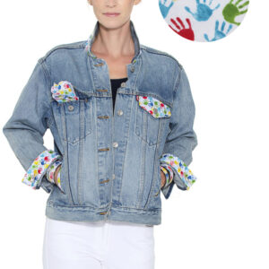Levi’s® Trucker Jacket embellished with two Autism Symbol Fabrics