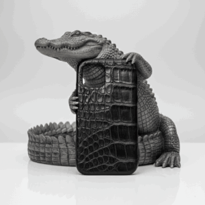 Authentic Alligator iPhone Case Black