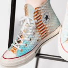 Chuck Taylor's embellished with Miami Camo 33056 Authentic Hand Painted Python Skin - Image 5