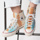 Chuck Taylor's embellished with Miami Camo 33056 Authentic Hand Painted Python Skin - Image 3