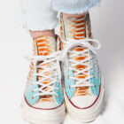 Chuck Taylor's embellished with Miami Camo 33056 Authentic Hand Painted Python Skin - Image 4