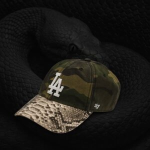 47 Brand Clean Up Python Embellished LA Camo Hat – Adjustable Exotic Leather Baseball Cap