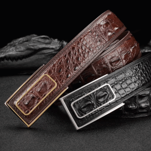 Wide Crocodile Leather Belt for Men – Premium Genuine Crocodile Skin