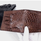 Slim Crocodile Leather Card Wallet – Unisex Bifold Style - Image 4