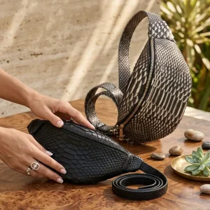 Python Leather Sling Bag