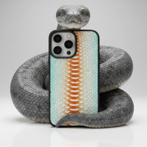 Custom Phone Case For Apple 15/16/17 Phone in Miami Camo 33056 Custom Hand Painted Python Skin