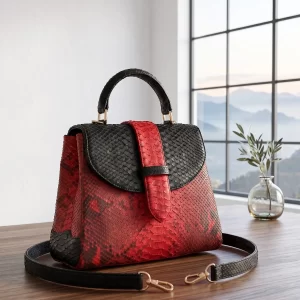 chase python bag black/crimson red