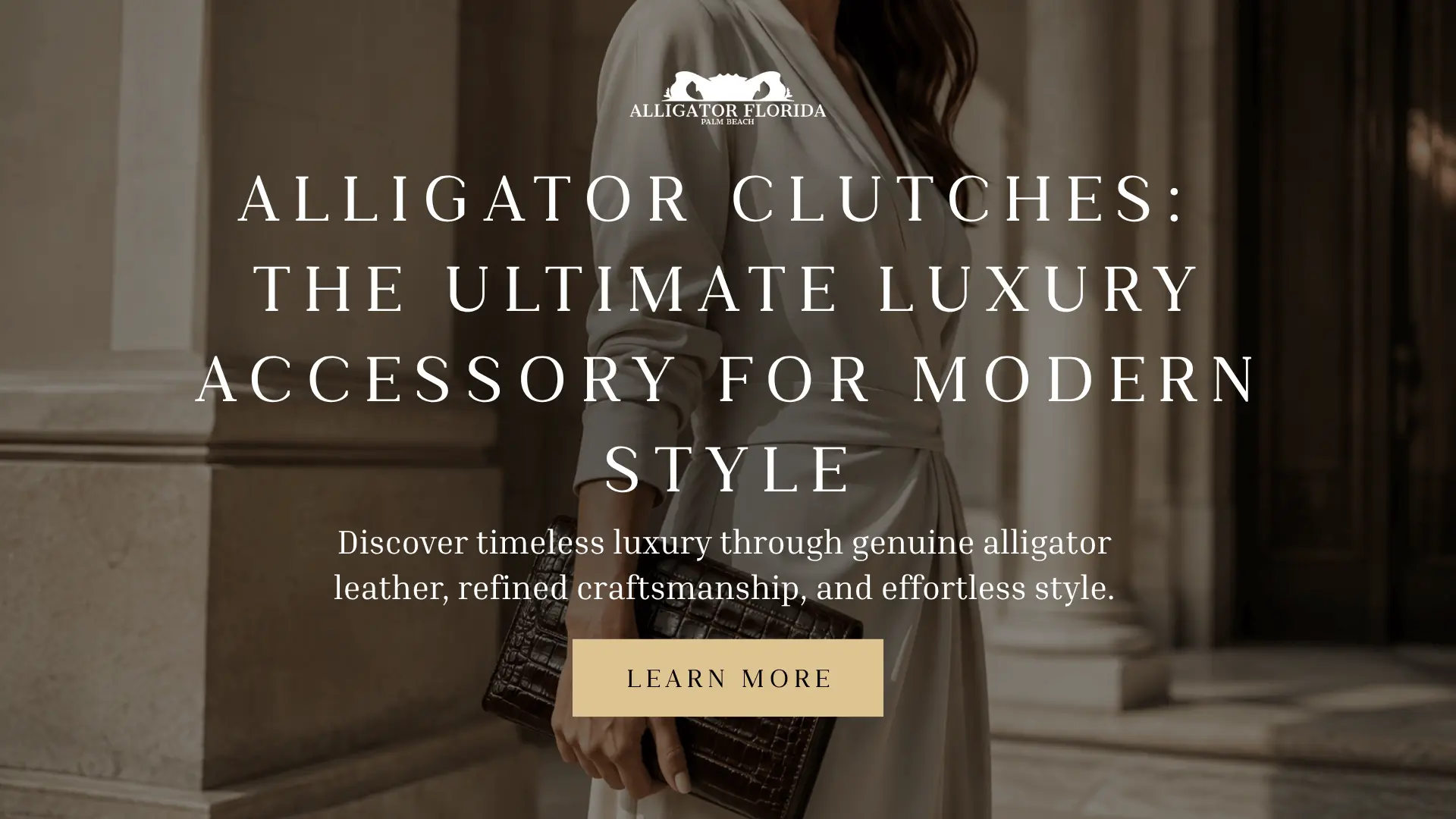 Collection of genuine alligator clutches in different colors showcasing exotic leather texture