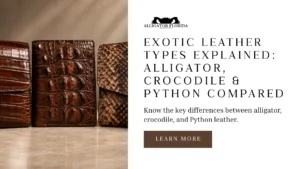 Alligator, crocodile, and Python leather showing their distinctive natural scale patterns
