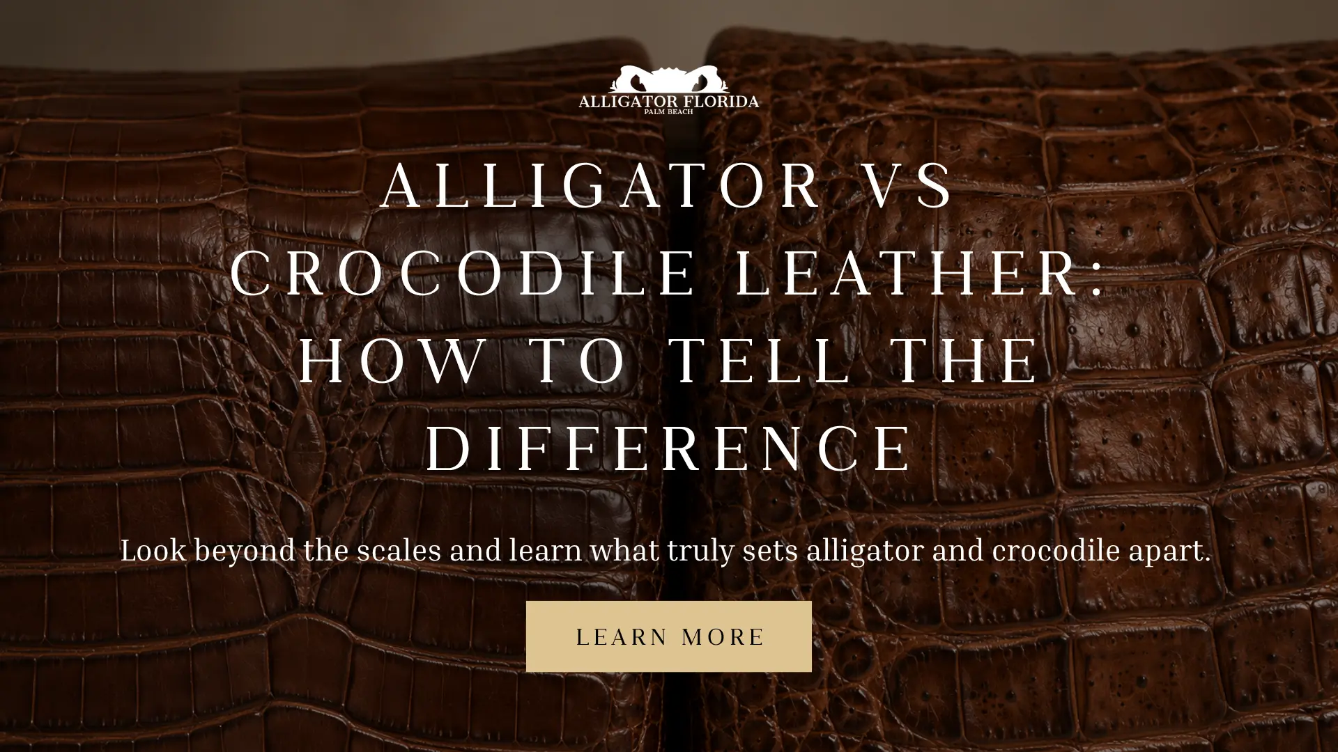 Close-up comparison of genuine alligator and crocodile leather scale patterns